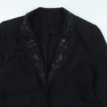 etan Womens Black Jacket Size 14