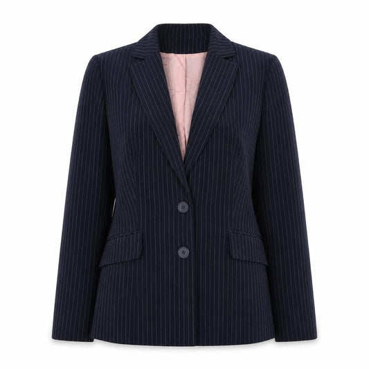 Select Womens Blue Striped Jacket Size 12