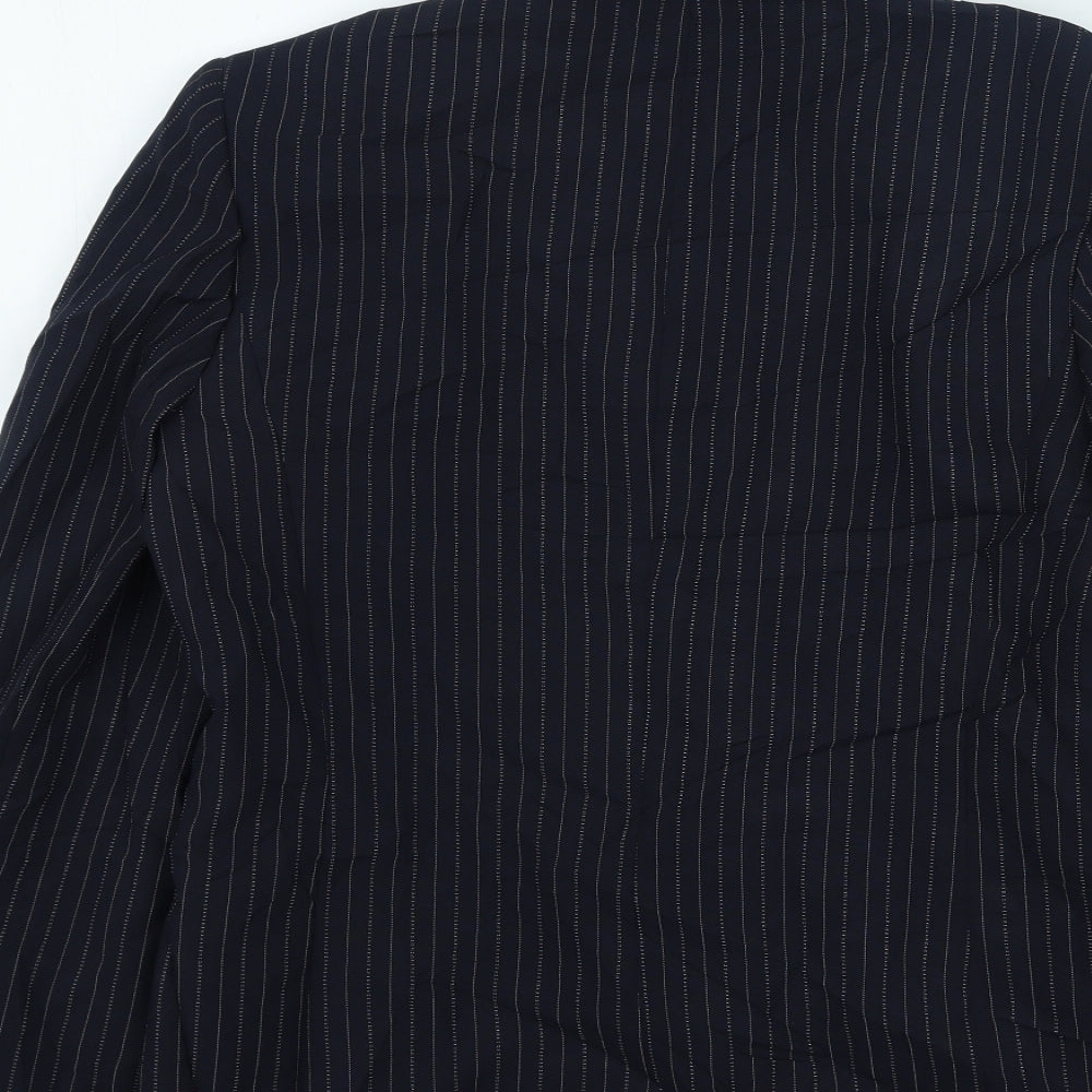 Select Womens Blue Striped Jacket Size 12