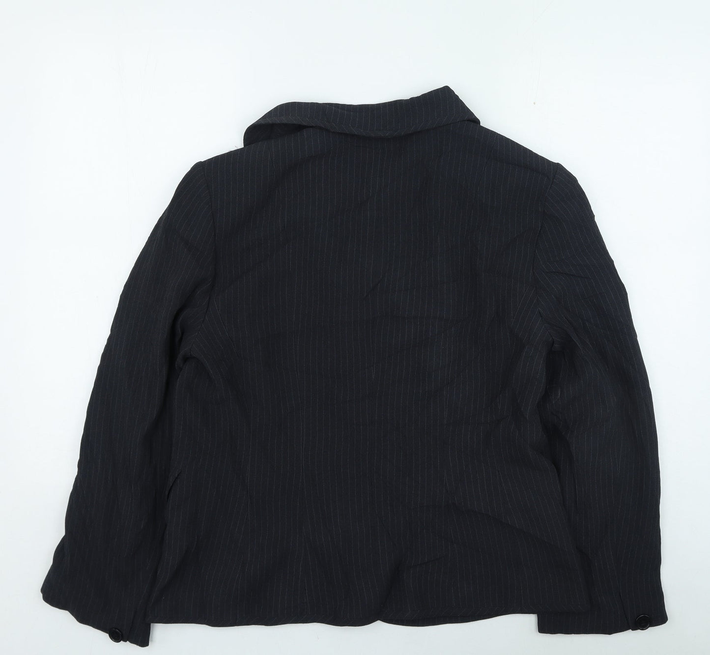 amphora Womens Grey Striped Jacket Size 16
