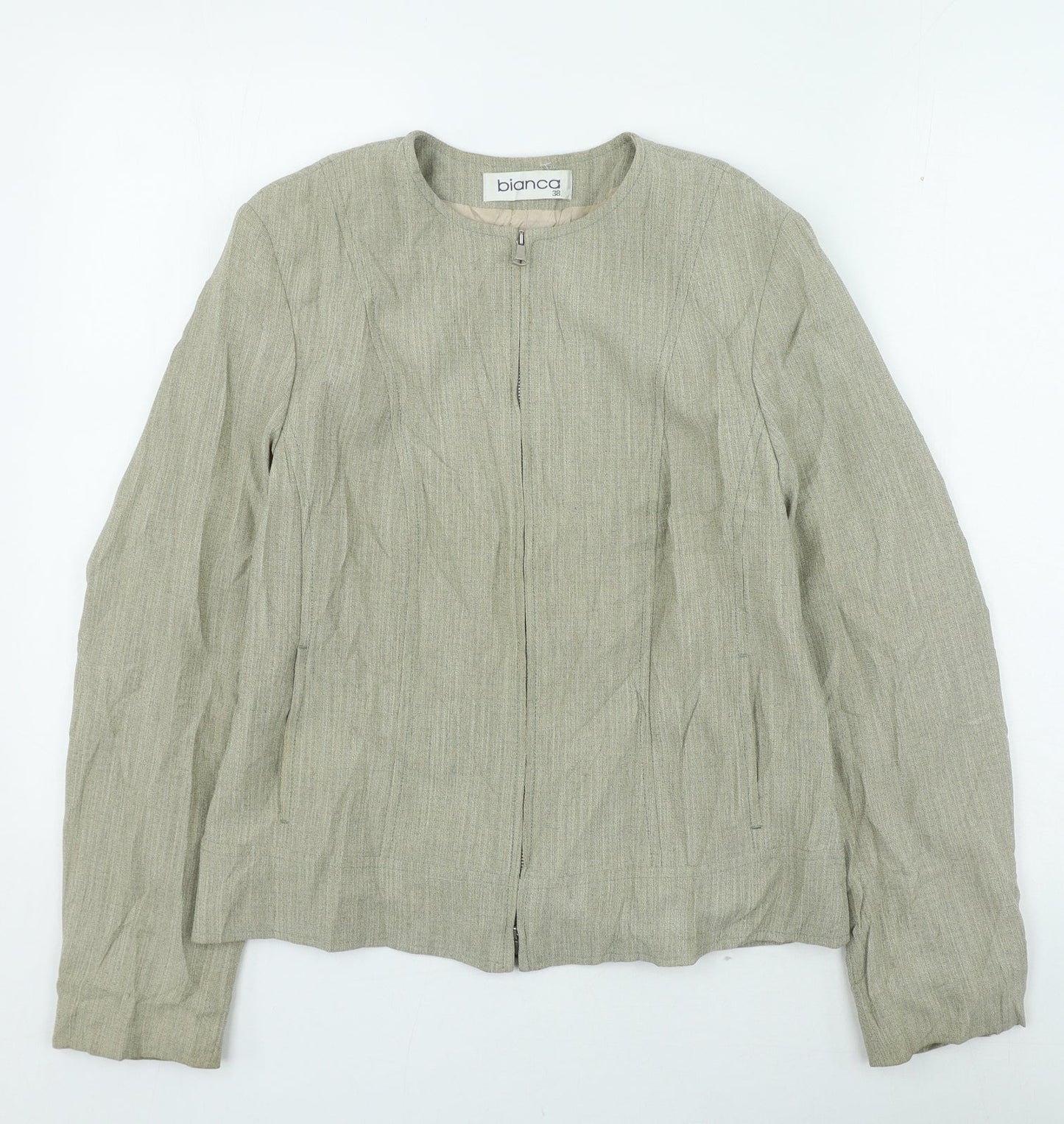 Bianca Womens Beige Jacket Size 12