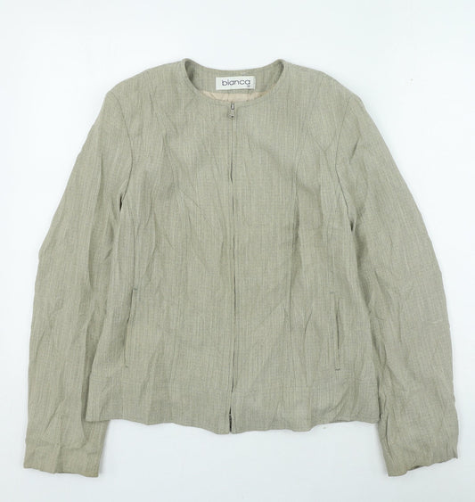 Bianca Womens Beige Jacket Size 12