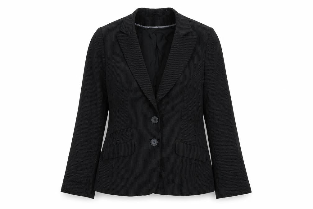 Bay Womens Black Striped Jacket Size 12