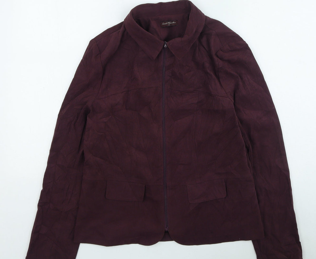 Sarah Hamilton Womens Purple Jacket Size 14