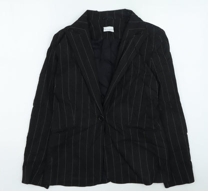 Warehouse Womens Black Striped Jacket Size 10