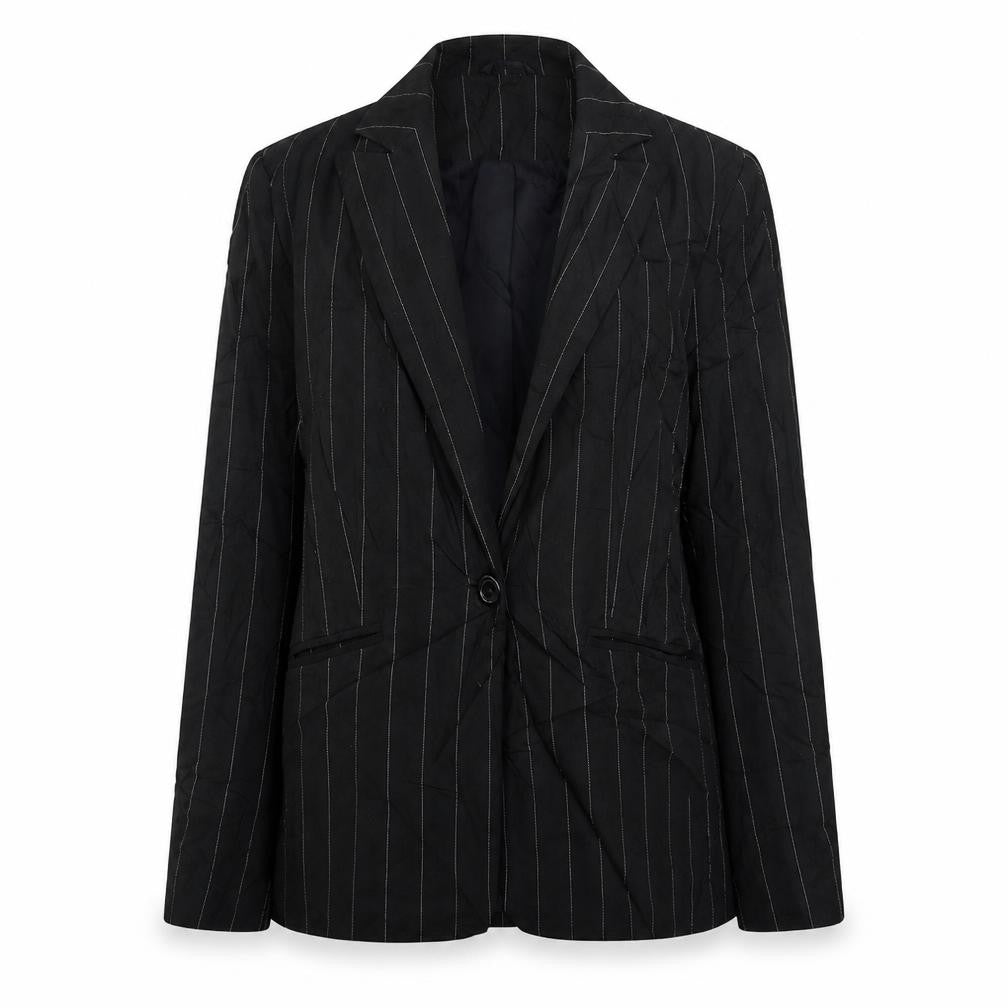 Warehouse Womens Black Striped Jacket Size 10