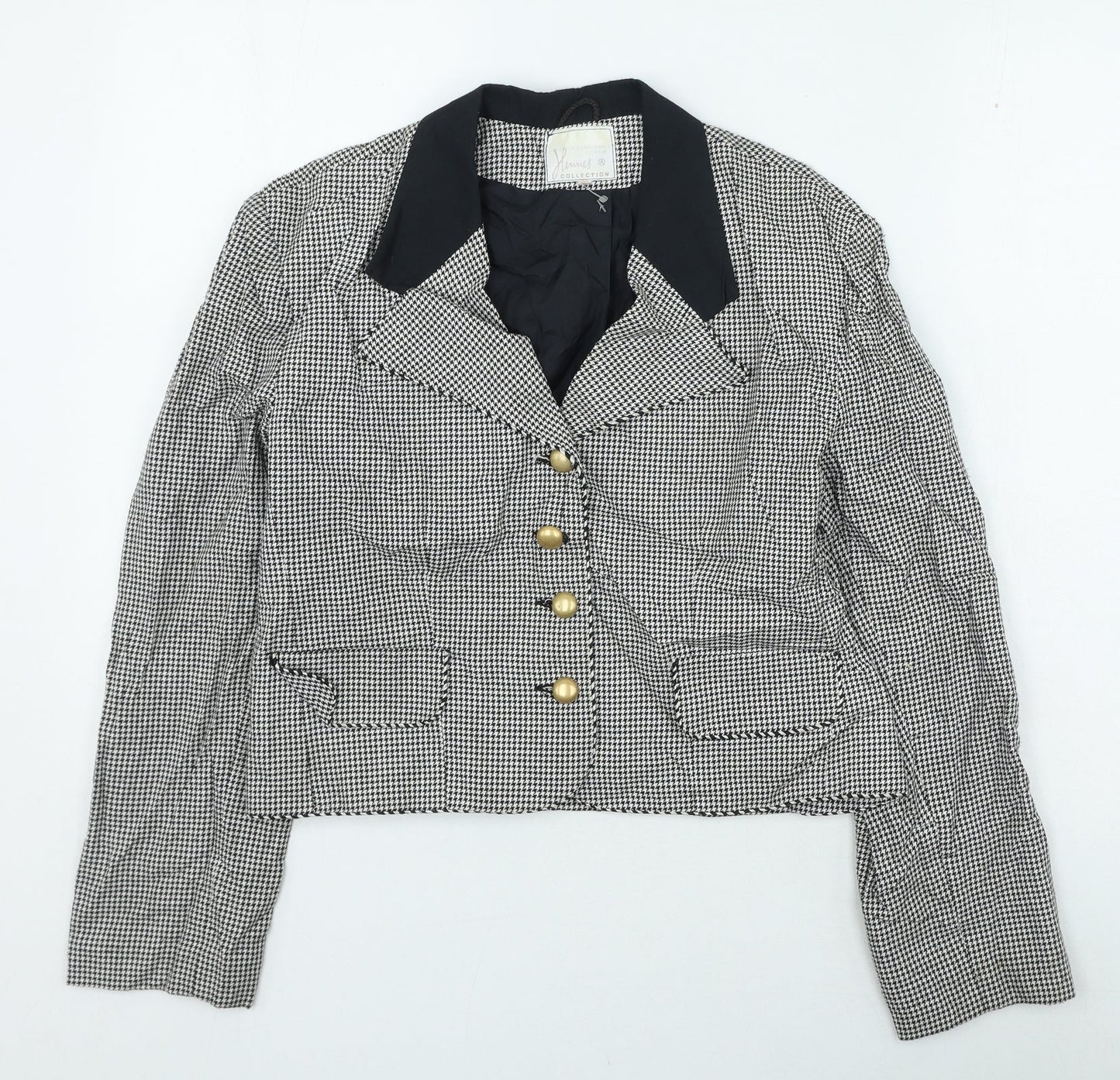 H&M Womens Black Check Jacket Size 12