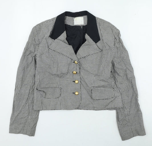 H&M Womens Black Check Jacket Size 12