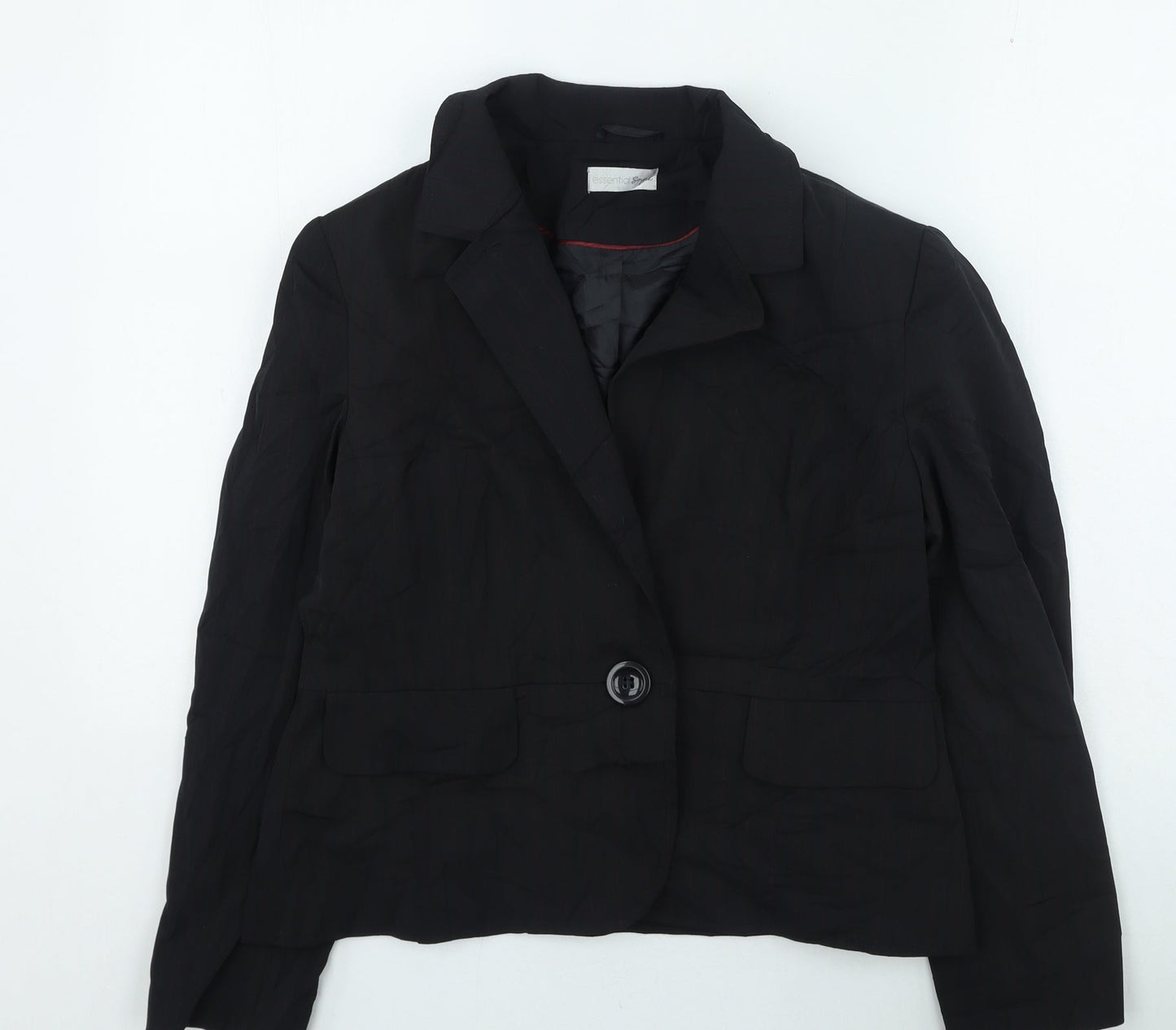 Essential style Womens Black Striped Jacket Size 14