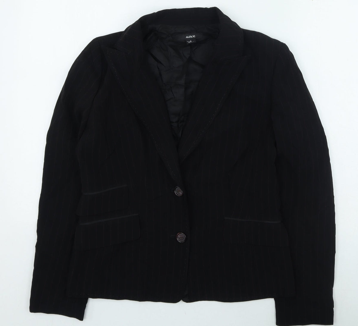 ALFAVI Womens Black Striped Jacket Size 6