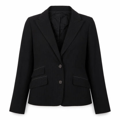 ALFAVI Womens Black Striped Jacket Size 6
