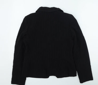 ALFAVI Womens Black Striped Jacket Size 6