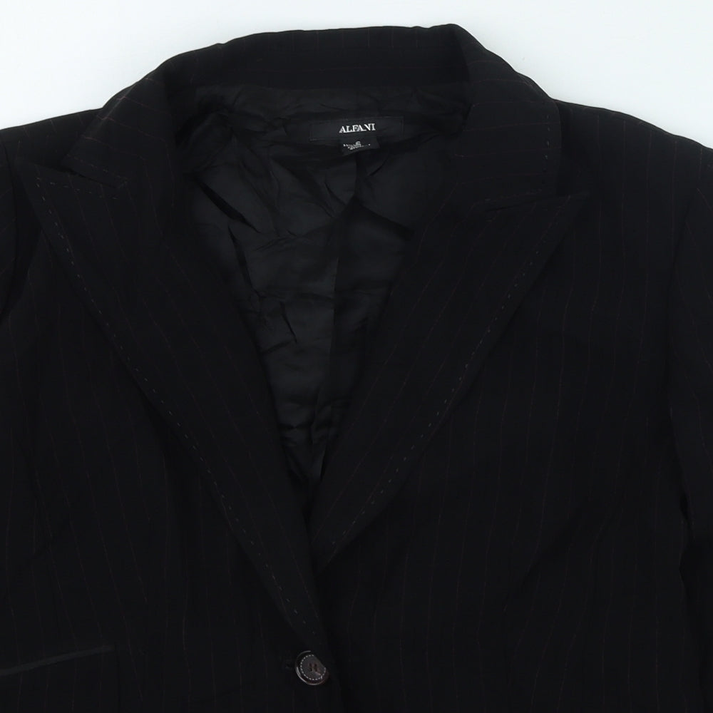 ALFAVI Womens Black Striped Jacket Size 6