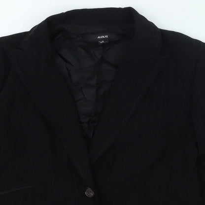 ALFAVI Womens Black Striped Jacket Size 6