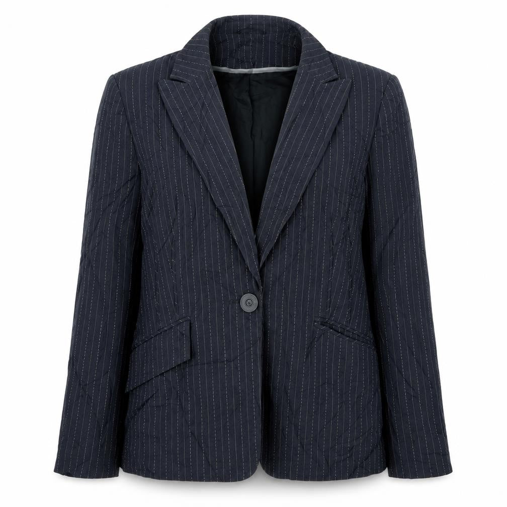 Marks & Spencer Womens Grey Striped Jacket Size 14