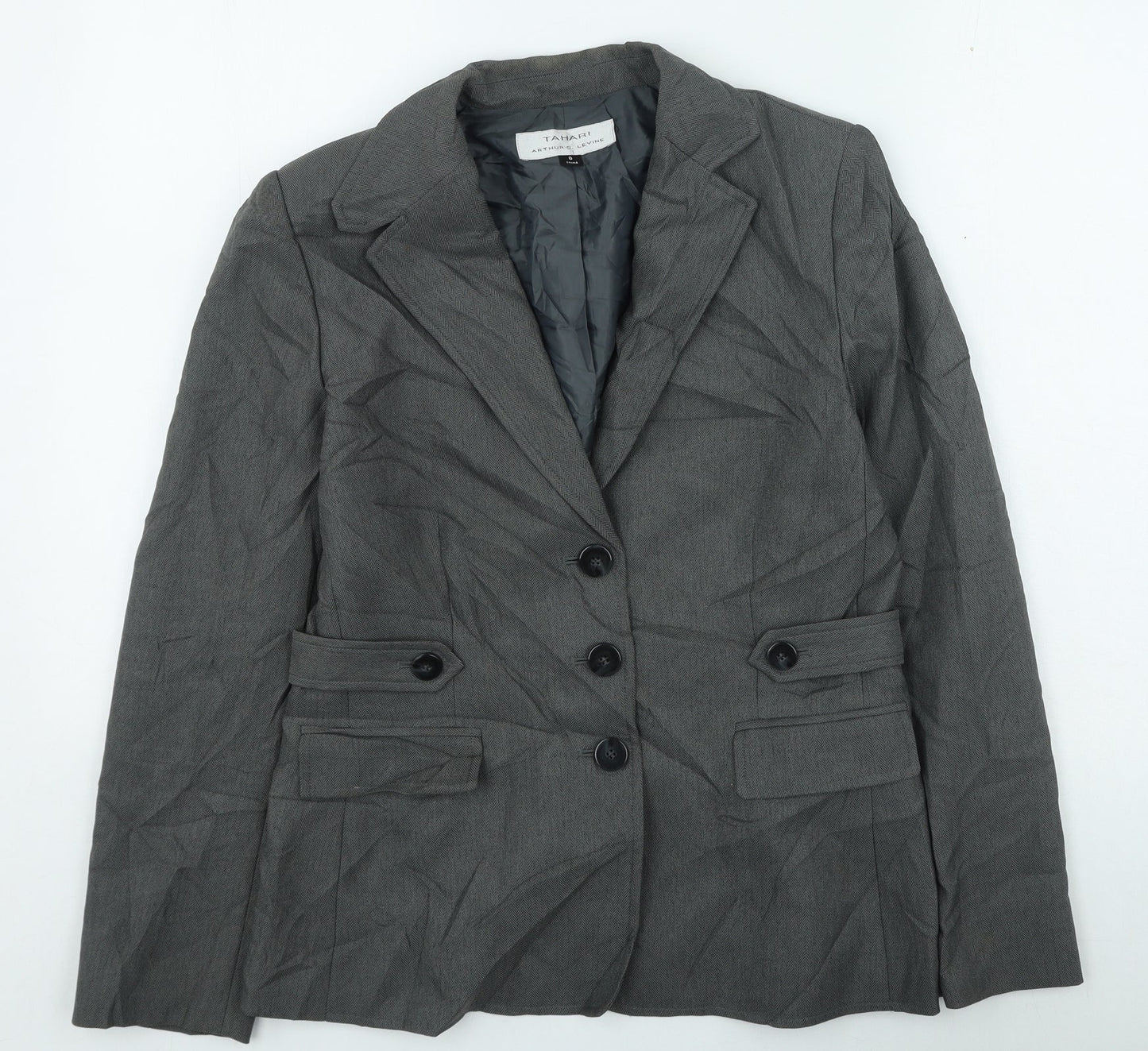 Tahari Womens Grey Jacket Size 6