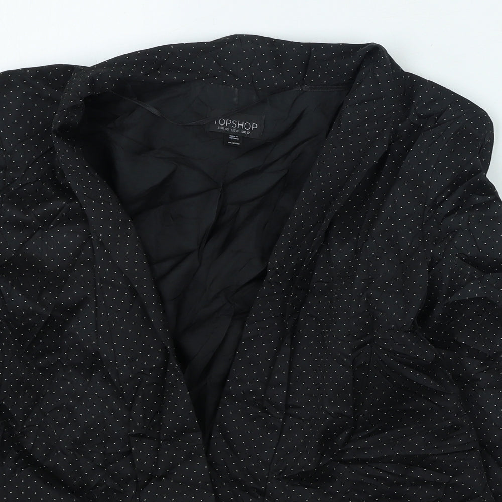 Topshop Womens Black Polka Dot Jacket Size 10
