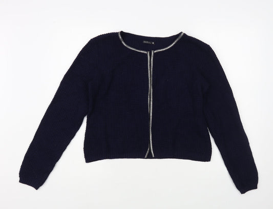 Breal Womens Blue Round Neck Acrylic Cardigan Jumper Size M
