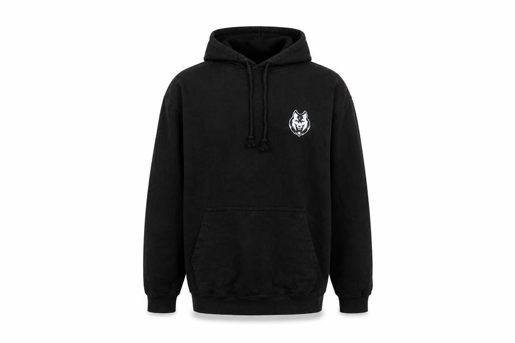 Awdis Mens Black Cotton Pullover Hoodie Size S - Wolf