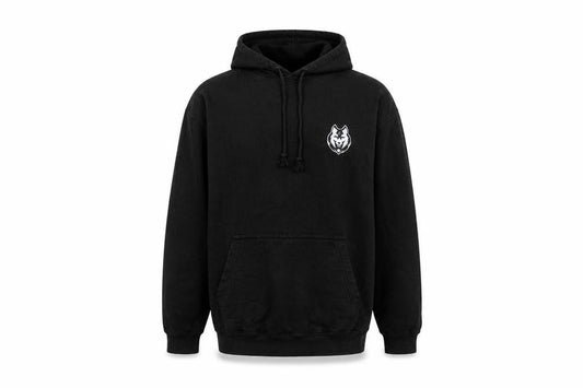 Awdis Mens Black Cotton Pullover Hoodie Size S - Wolf