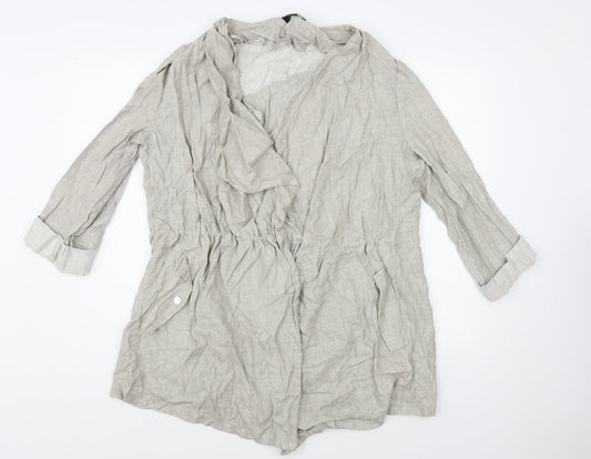New Look Womens Grey Jacket Blazer Size 14 Drawstring