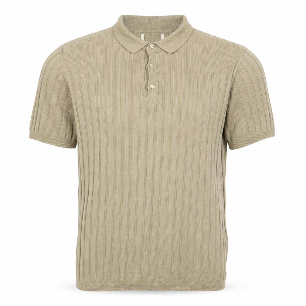 River is Mens Beige Collared Cotton Pullover Jumper Size M