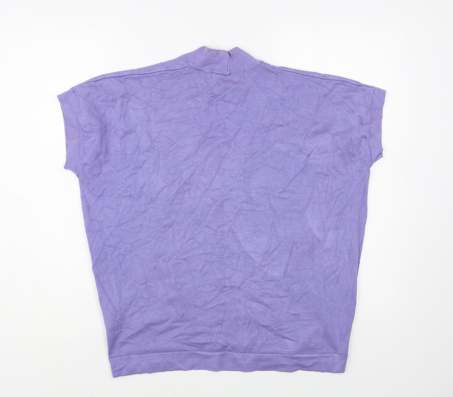 Isle Womens Purple V-Neck Viscose Vest Jumper Size 22