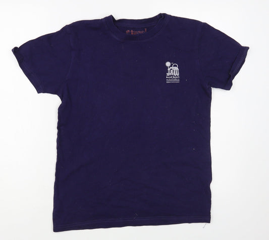 Tunni Womens Blue Cotton Basic T-Shirt Size M Crew Neck - Bondi Beach