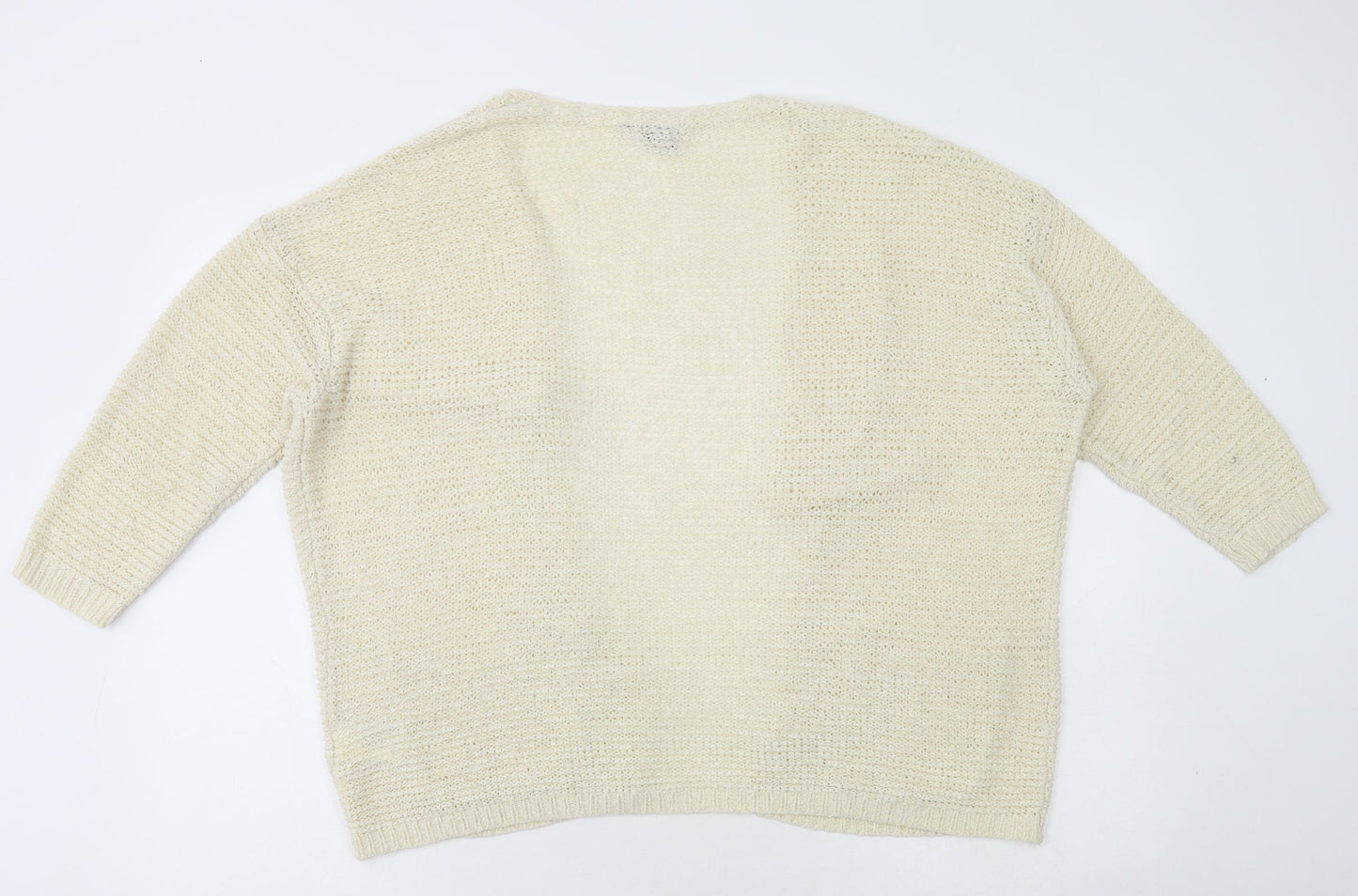 H&M Womens Ivory Acrylic Cardigan Jumper Size XS