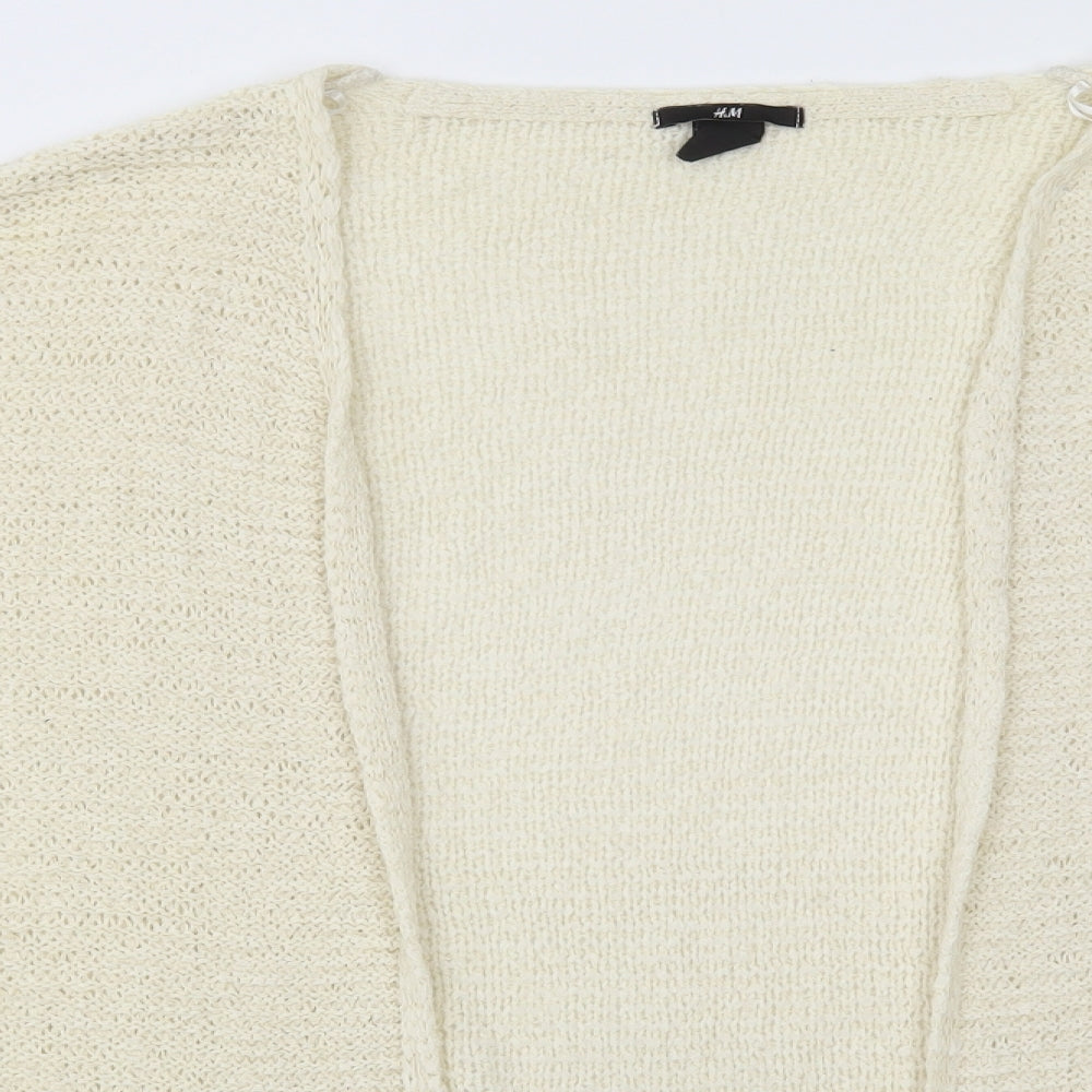 H&M Womens Ivory Acrylic Cardigan Jumper Size XS