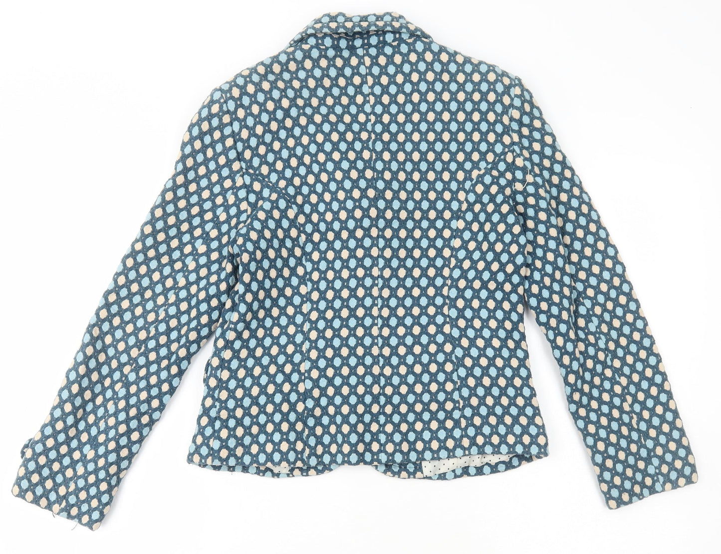 Inwear Womens Blue Polka Dot Jacket Blazer Size 10