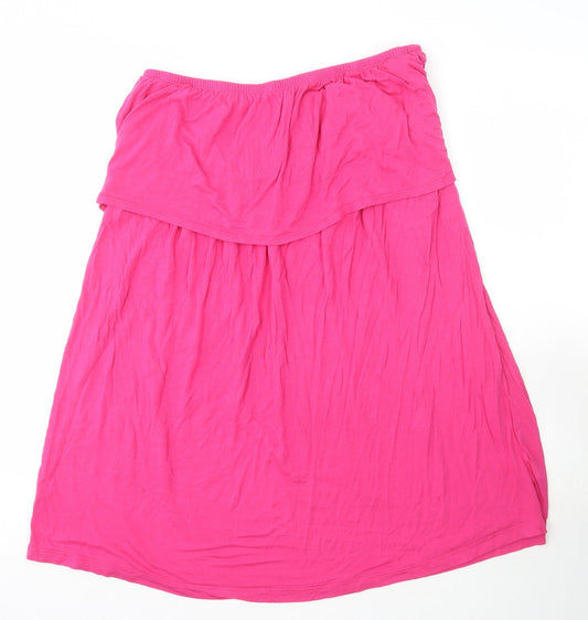 BEYOU Womens Pink Viscose Basic T-Shirt Size 16 Off the Shoulder