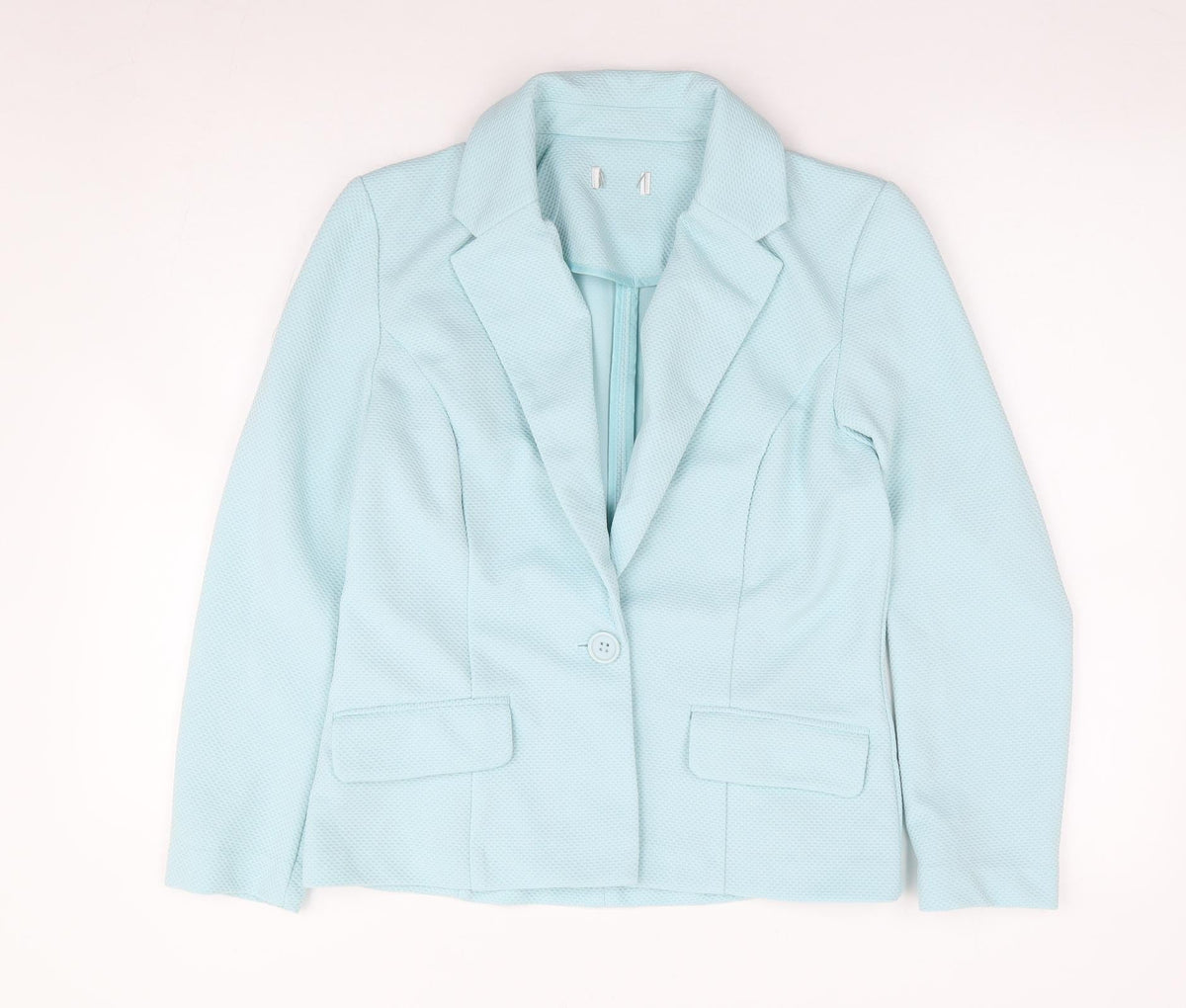 Preworn Womens Green Polyester Jacket Suit Jacket Size 10