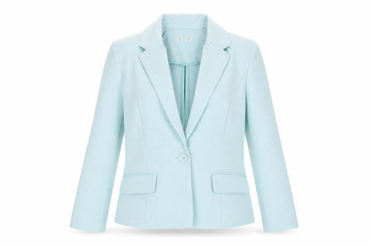 Preworn Womens Green Polyester Jacket Suit Jacket Size 10
