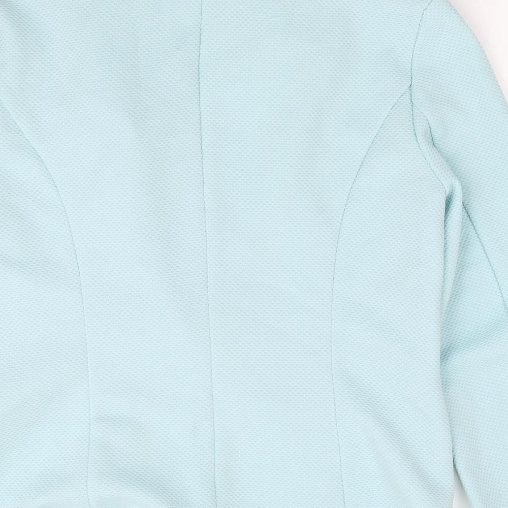 Preworn Womens Green Polyester Jacket Suit Jacket Size 10
