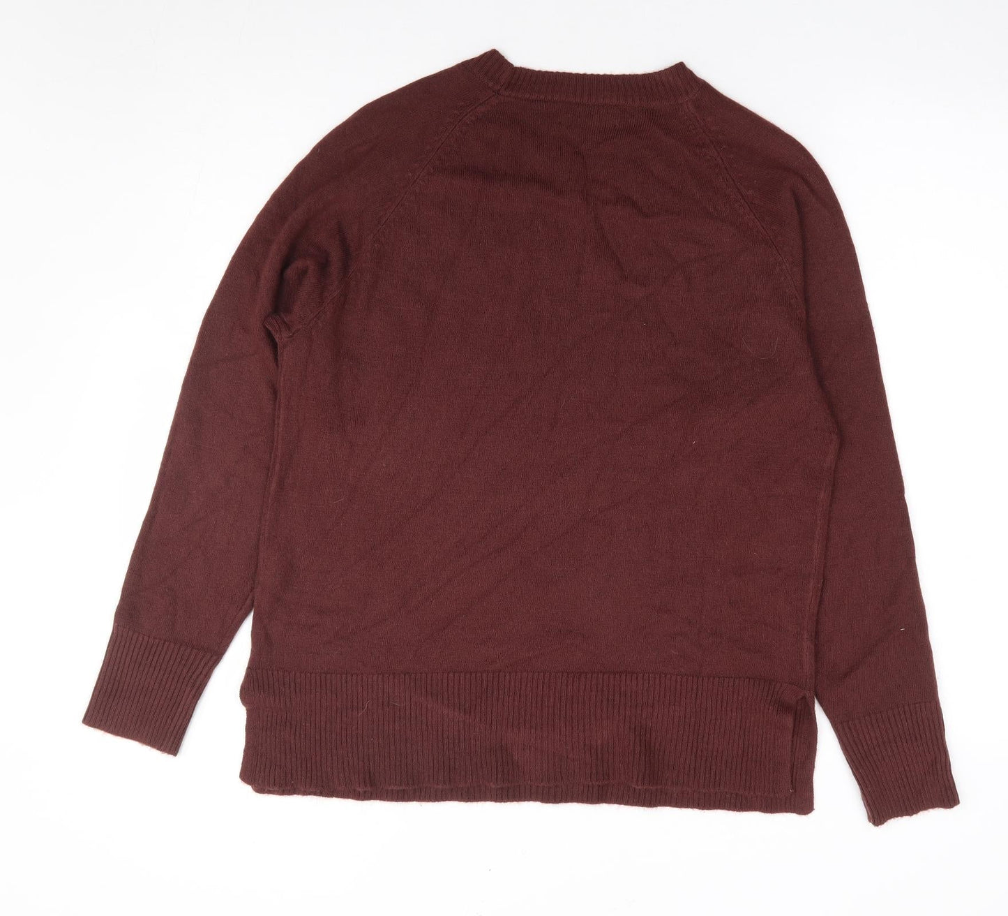 Papaya Womens Brown Round Neck Acrylic Pullover Jumper Size 12