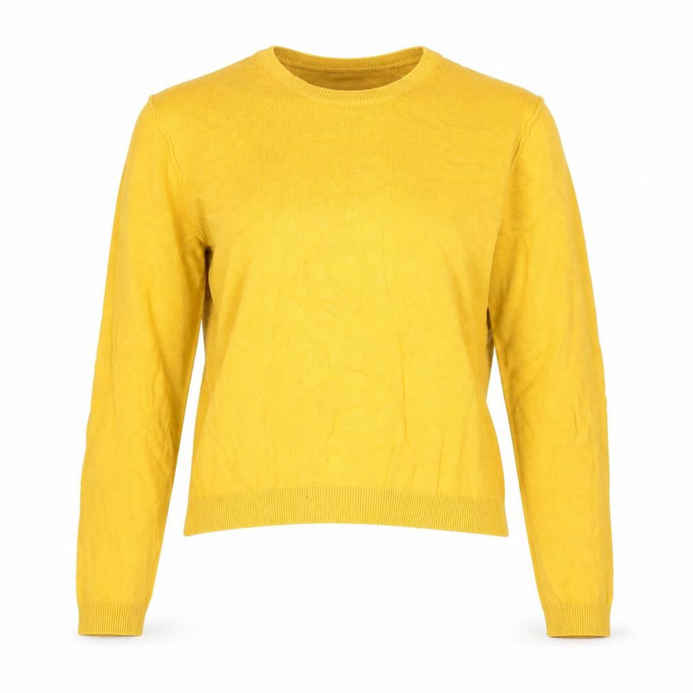 Pull & Bear Womens Yellow Round Neck Polyester Pullover Jumper Size M
