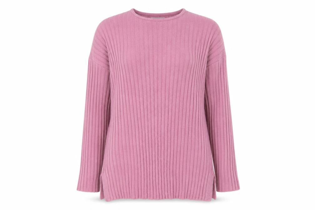 Katies Womens Pink Crew Neck Acrylic Pullover Jumper Size M