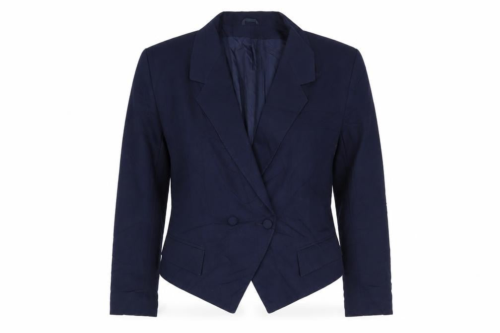 Preworn Womens Blue Polyester Jacket Suit Jacket Size 12