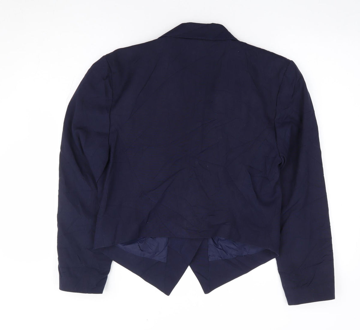 Preworn Womens Blue Polyester Jacket Suit Jacket Size 12