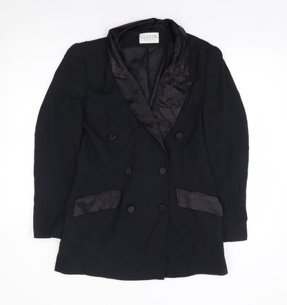 Classics Woman Womens Black Polyester Jacket Suit Jacket Size 12