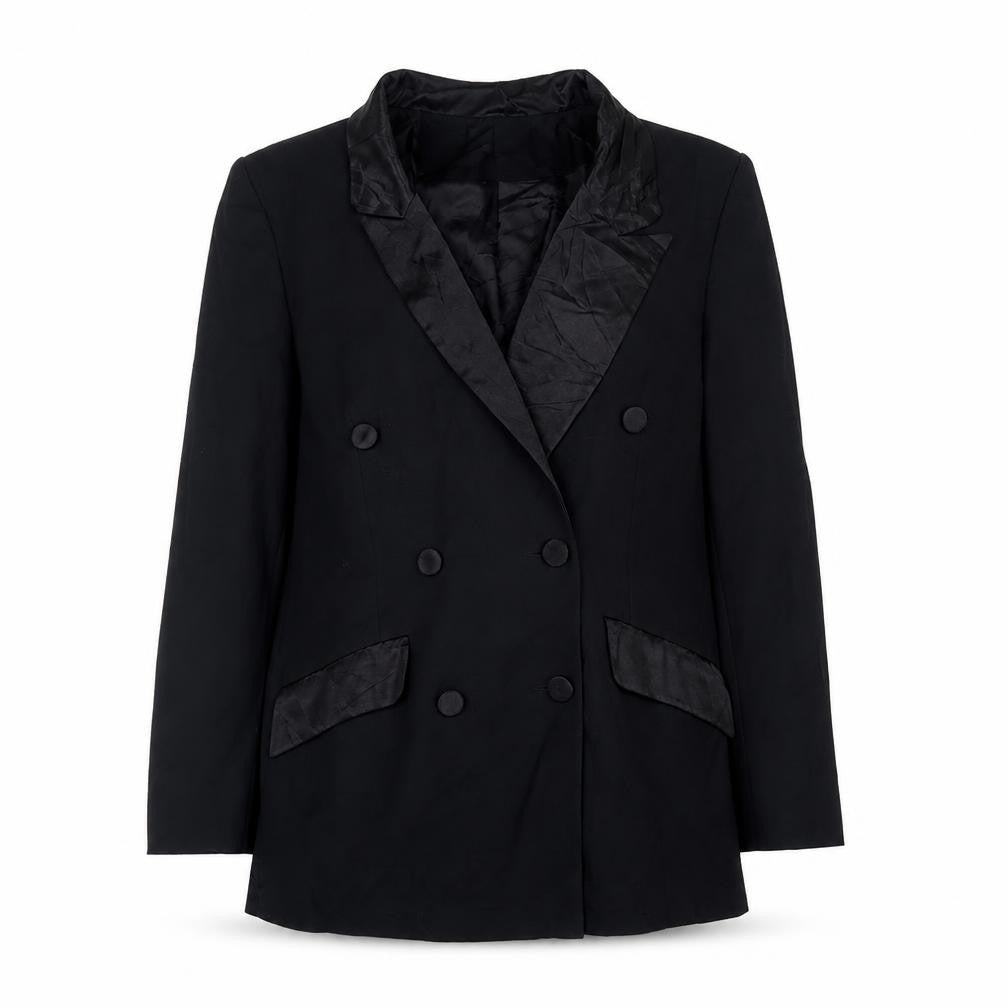 Classic Woman Womens Black Polyester Jacket Suit Jacket Size 12