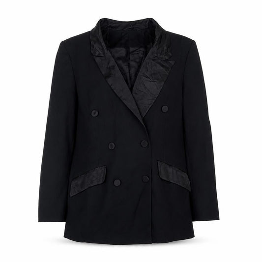 Classic Woman Womens Black Polyester Jacket Suit Jacket Size 12