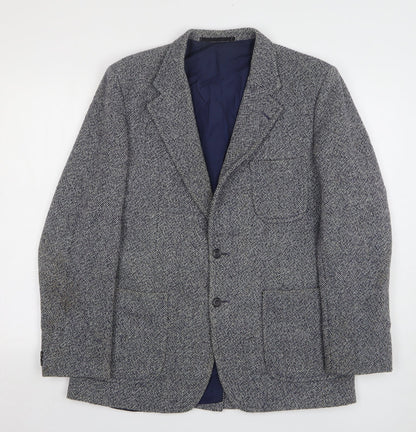 Oscar Mens Blue Wool Jacket Suit Jacket Size 40