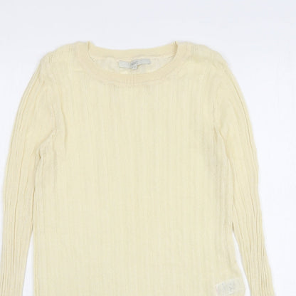 Next Womens Beige Round Neck Viscose Pullover Jumper Size 10