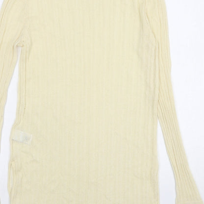 Next Womens Beige Round Neck Viscose Pullover Jumper Size 10