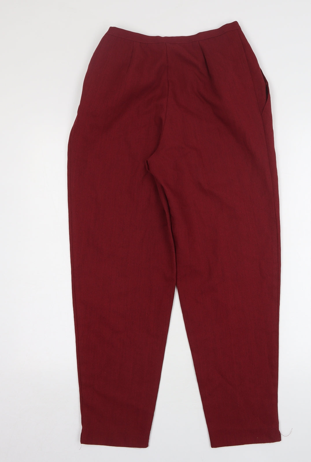 Marks and Spencer Womens Red Polyester Trousers Size 12 L28 in Regular