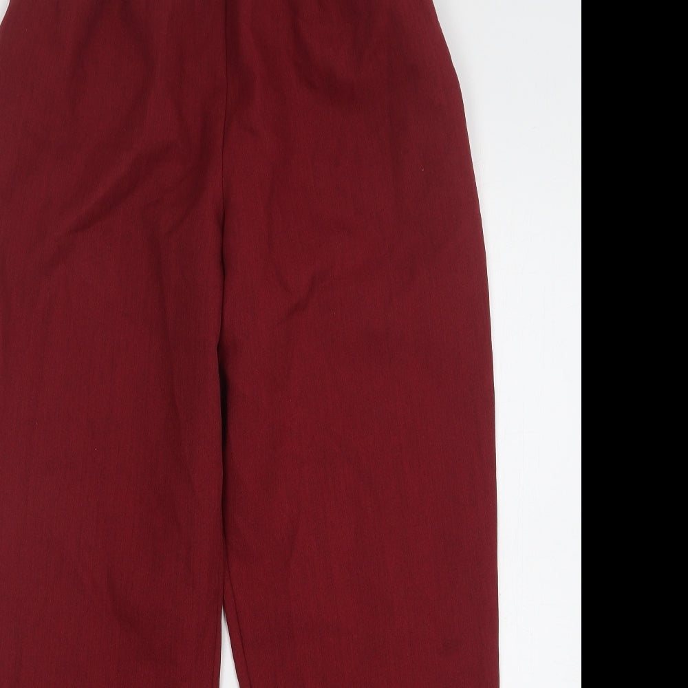 Marks and Spencer Womens Red Polyester Trousers Size 12 L28 in Regular