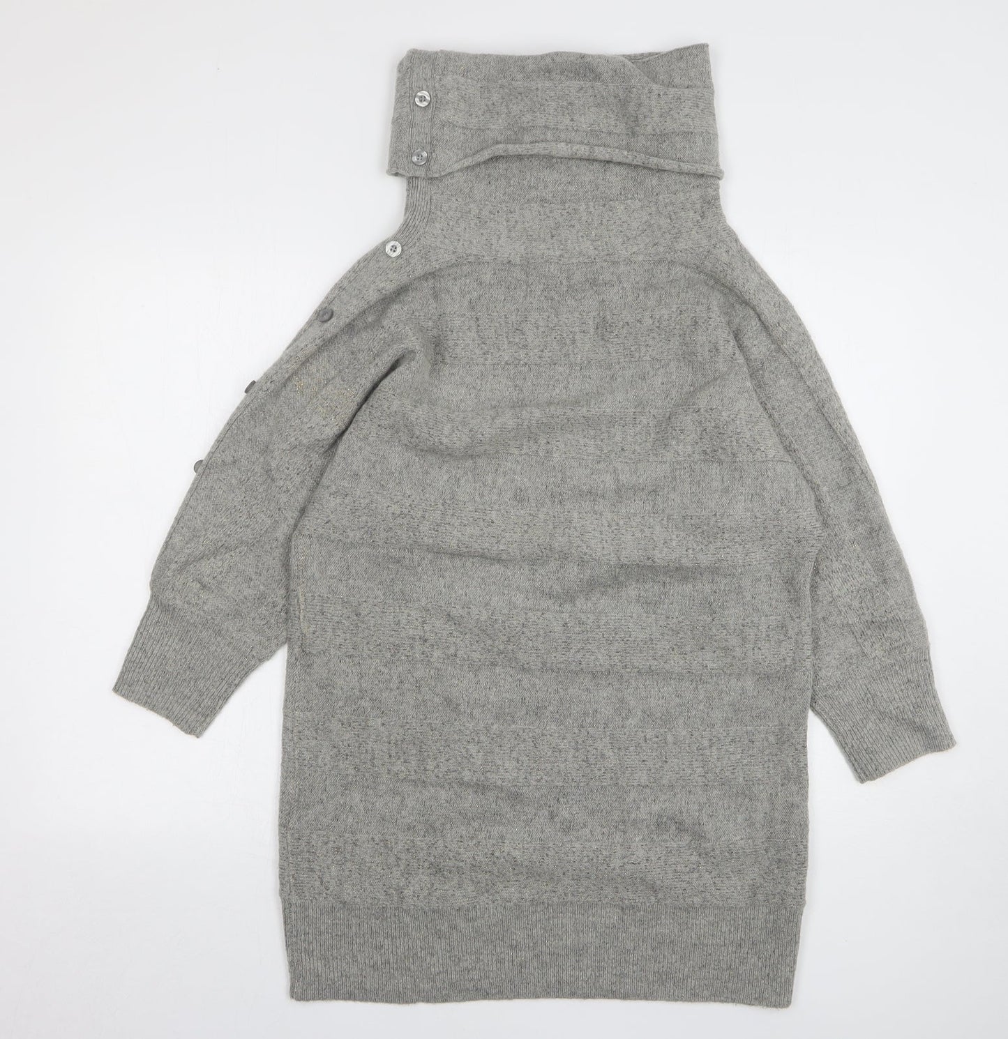 Wallis Womens Grey Roll Neck Acrylic Pullover Jumper Size M