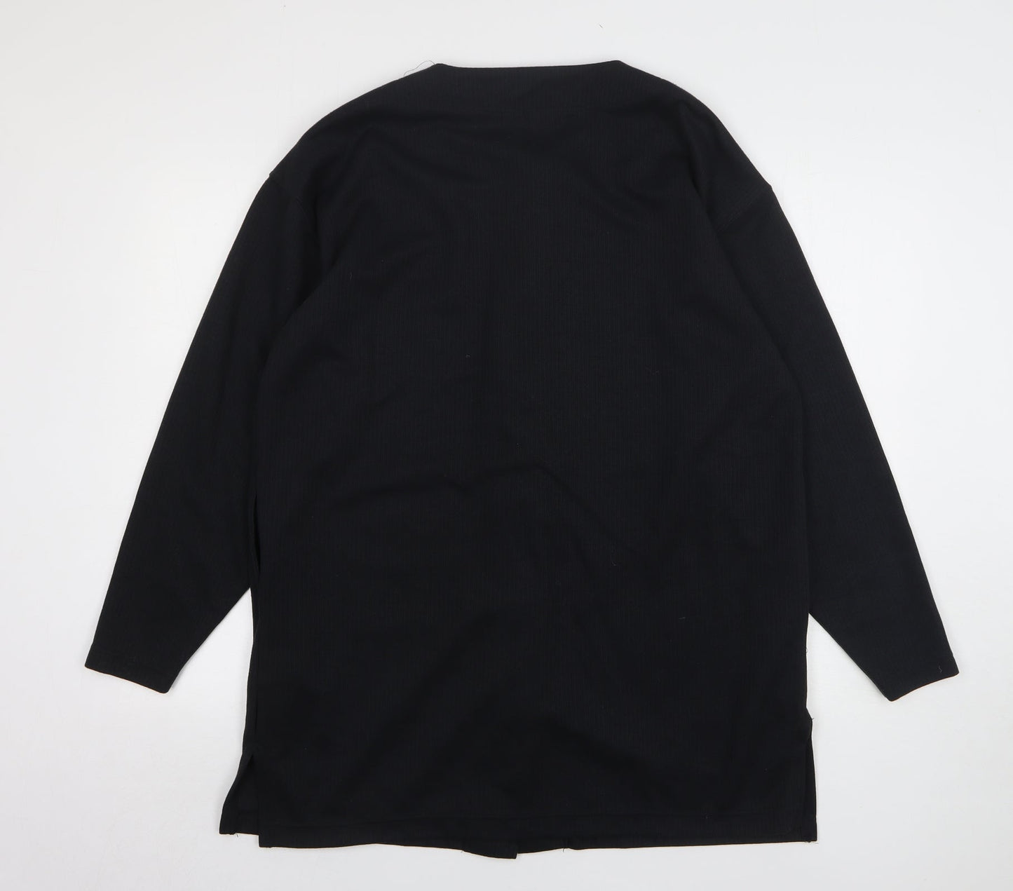 South Lodge Womens Black Round Neck Polyester Cardigan Jumper Size M